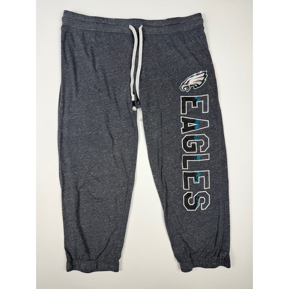 Philadelphia Eagles Women’s Lounge Jogger Capri Pants Gray Size Large NFL